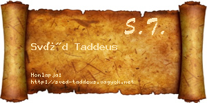 Svéd Taddeus névjegykártya